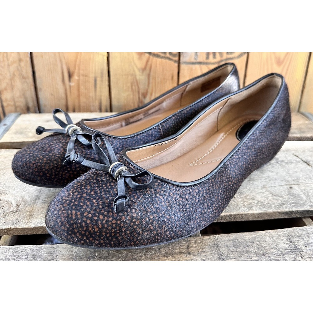 Clarks Ballet Flats Shoes Black Calf Hair Artisan Business Sz 8.5 Women’s